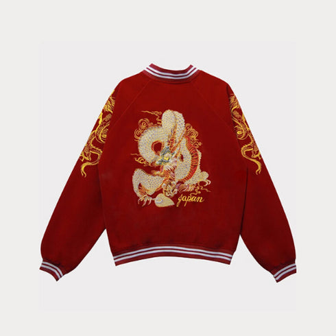 Dragon Embroidery Bomber Coat
